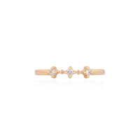 Stars in the Sky Eternity Ring - 14k Gold Polished Band Three Diamond Eternity Ring